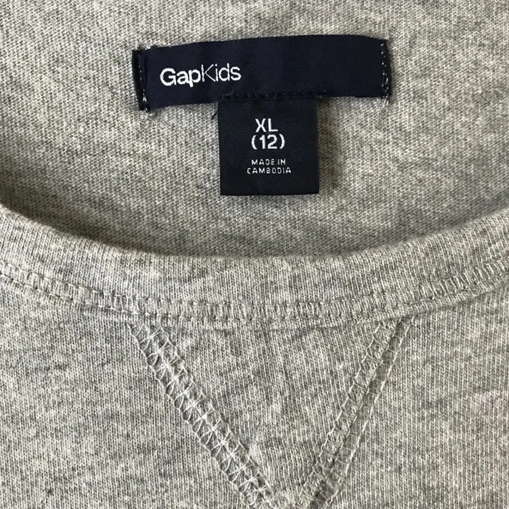 Gap Kids Girls Gray Sporty Dress White Eyelet Short Sleeves Stretch XL Cotton